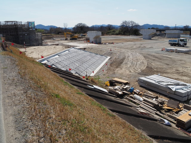 A1橋台の工事(宮川橋架替工事)