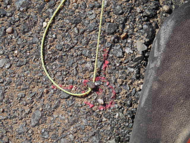 ドンデン場の階段に土を盛った工事の痕跡